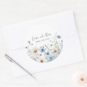 Sticker Rond Script Fleur sauvage moderne (Enveloppe)