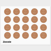Sticker Rond Script Formel Mariage Élégant Personnalisé Terraco (Feuille)