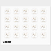 Sticker Rond Script Gold Elegant (Feuille)