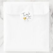 Sticker Rond Script Gold Merci personnalisé simple (Sac)