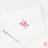 Sticker Rond Script Grad Era Custom Year Graduation (Enveloppe)