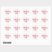 Sticker Rond Script Heureuse Sainte-Valentin (Feuille)