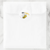 Sticker Rond script heureux (Sac)