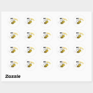 Sticker Rond script heureux
