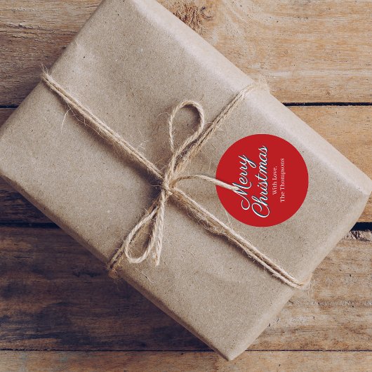 Sticker Rond Script Joyeux Noël Personnalisé 