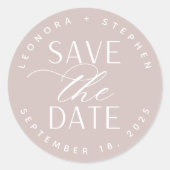 Sticker Rond Script lisse | Enregistrer la date (Devant)