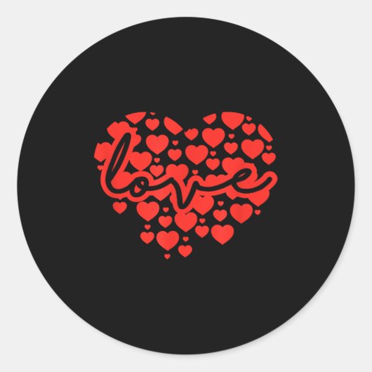 Sticker Rond Script Love Heart Of Hearts Valentine's Day (Devant)