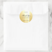 Sticker Rond Script main Modèle or Glamor Merci (Sac)