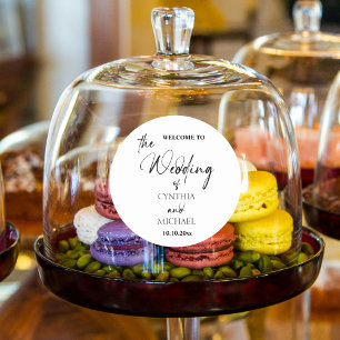 Sticker Rond Script manuscrit 'Bienvenue à notre Mariage'