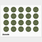 Sticker Rond Script manuscrit moderne Olive Green Graduation (Feuille)