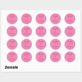 Sticker Rond Script manuscrit Whimsy Rose Rouge Personnalisé Ma (Feuille)