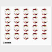 Sticker Rond Script Mariage de la partie d'engagement floral de (Feuille)