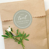 Sticker Rond Script mariage tendance vert Prendre une retraite