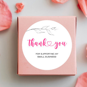 Sticker Rond Script Merci Petite Entreprise