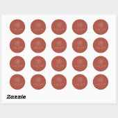 Sticker Rond Script minimal Mariage d'art floral | Terracotta (Feuille)