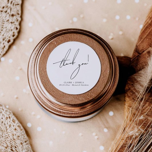 Sticker Rond Script minimaliste moderne et Whimsical