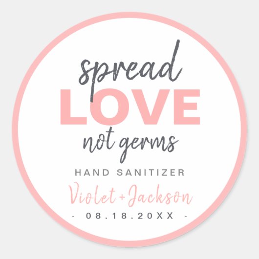 Sticker Rond Script minimaliste Moderne Répandre Amour Mariage  (Devant)
