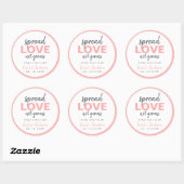 Sticker Rond Script minimaliste Moderne Répandre Amour Mariage  (Feuille)