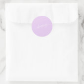 Sticker Rond Script minimaliste Nom personnalisé dans Lavender (Sac)