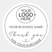 Sticker Rond Script moderne Ajouter un logo Merci d'entreprise (Devant)