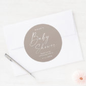 Sticker Rond Script moderne Baby shower neutre genre (Enveloppe)