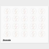 Sticker Rond Script moderne Botanique Dusty Mariage rose (Feuille)