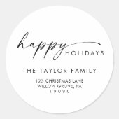 Sticker Rond Script moderne Enveloppe d'adresse de retour de va (Devant)