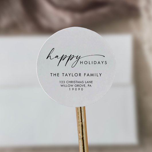 Sticker Rond Script moderne Enveloppe d'adresse de retour de va