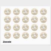 Sticker Rond Script moderne Gold Parties scintillant Lumières 3 (Feuille)