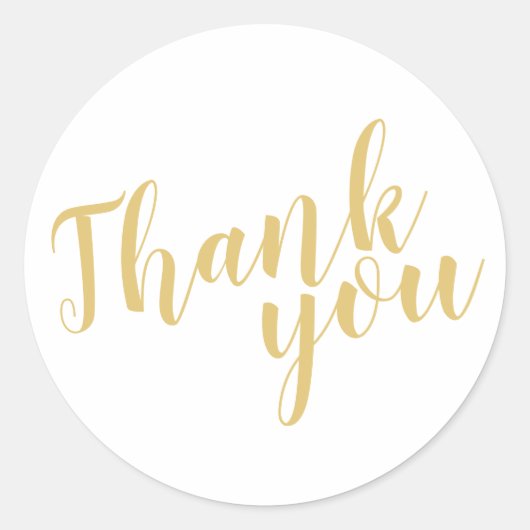Sticker Rond Script moderne Gold Wedding Favor Merci (Devant)