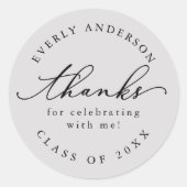 Sticker Rond Script moderne Graduation simple (Devant)