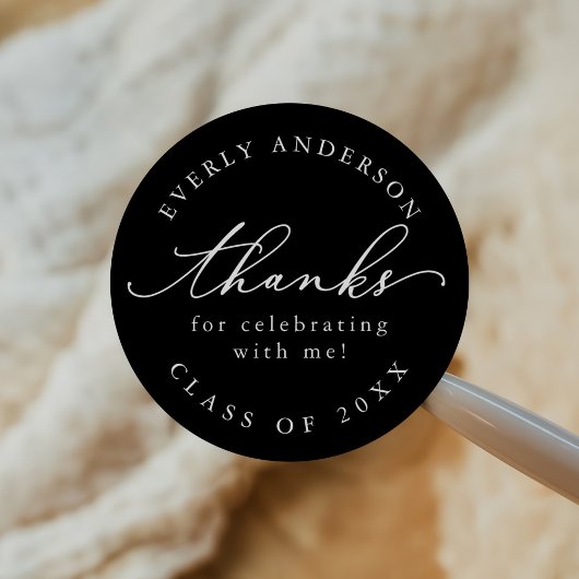 Sticker Rond Script moderne Graduation simple