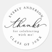 Sticker Rond Script moderne Graduation simple (Devant)