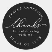 Sticker Rond Script moderne Graduation simple (Devant)