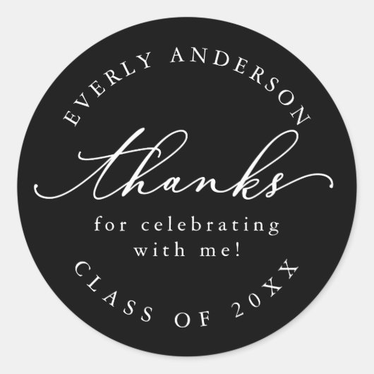 Sticker Rond Script moderne Graduation simple (Devant)