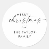 Sticker Rond Script moderne Joyeux Noël (Devant)