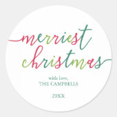 Sticker Rond Script moderne "Joyeux Noël" (Devant)