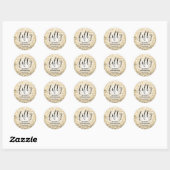 Sticker Rond Script moderne Lumières Parties scintillant or 50e (Feuille)