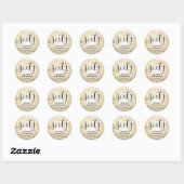 Sticker Rond Script moderne Lumières Parties scintillant or 60e (Feuille)