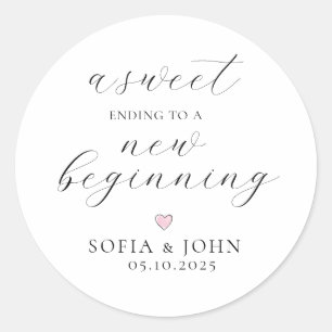 Sticker Rond Script moderne Mariage faveur Traite