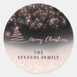 Sticker Rond Script moderne minimaliste Joyeux Noël