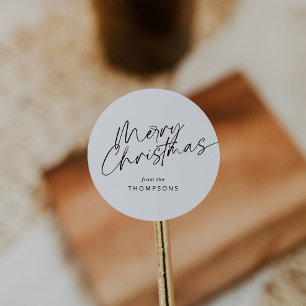 Sticker Rond Script moderne minimaliste Joyeux Noël