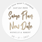 Sticker Rond script moderne minimaliste modifier la date (Devant)