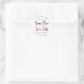 Sticker Rond script moderne minimaliste modifier la date (Sac)