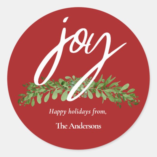 Sticker Rond Script moderne Noël rouge (Devant)