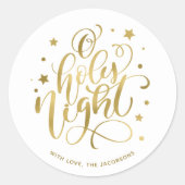 Sticker Rond Script moderne O Holy Night Christmas Classic Roun (Devant)