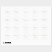 Sticker Rond Script moderne Sage Merci Mariage vert (Feuille)