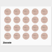 Sticker Rond Script moderne | Saumon Joyeux Vacances Joyeux Cad (Feuille)