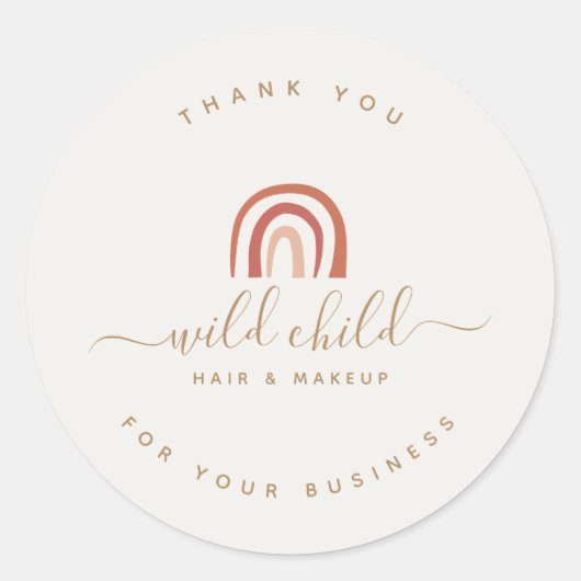 Sticker Rond Script moderne simple Abstrait Rainbow tendance (Devant)