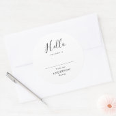 Sticker Rond Script moderne Simple Nom de réunion de famille (Enveloppe)